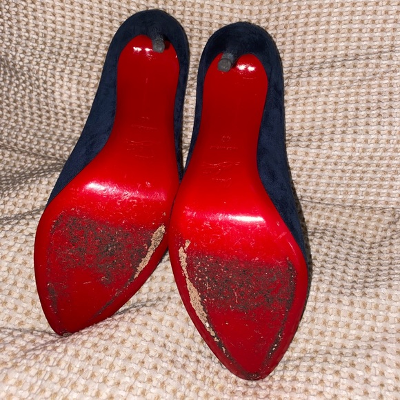 Christian Louboutins 100mm pumps blue suede - Picture 2 of 10